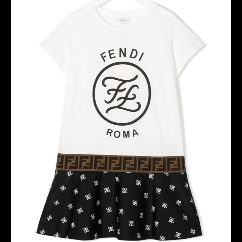Fendi T-shirt dress for kids dry cleaner fix for the stain on the lift collar